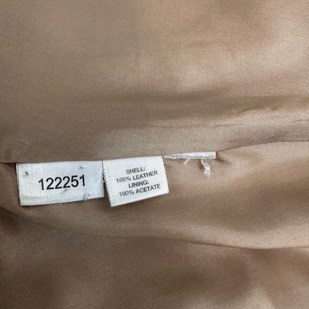 Ann Taylor By Loft Women’s 100% Leather Jacket Tan With Pockets, Lined Size 12P - Picture 11 of 13